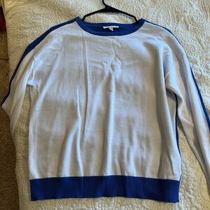 Talbots Blue and White Women's Sweater
